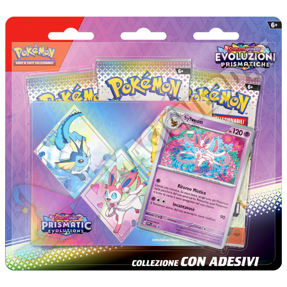 Evoluzioni Prismatiche - Blister 3 Bustine Con Adesivi Sylveon (ITA)